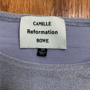 Reformation Shimmering Silver Dress